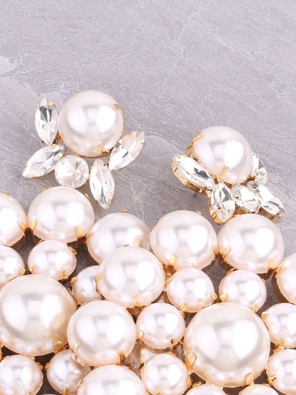 Faux Pearl Drop Earrings | Rhinestone Sparkle | Clip or Pin