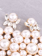 Faux Pearl Drop Earrings | Rhinestone Sparkle | Clip or Pin