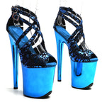 Suede Electroplate Platform Sandal Heel – 8 Inch Stage & Pole Dance