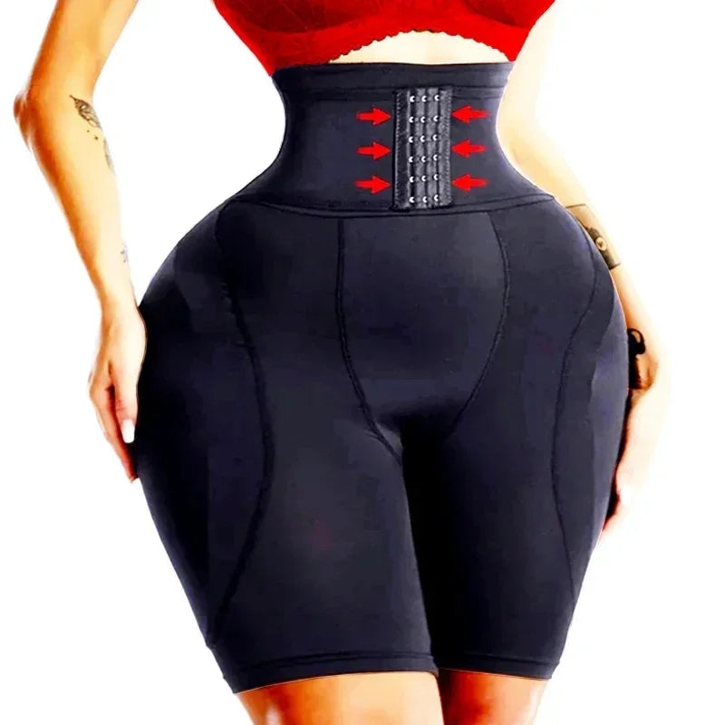 High-Waist Padded Hip Enhancer | Mesh Butt Lifter Shorts