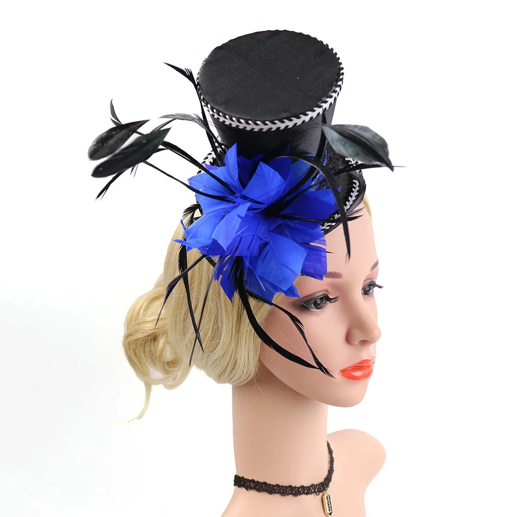 Mini Top Hat | Feather Fascinator | Burlesque & Bridal