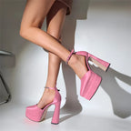 Mary Jane Platform Pump | Ankle Strap | Chunky Heel