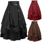 Steampunk Skirt | Draped Buckle Detail