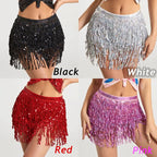 Sequin Fringe Hip Scarf | Belly Dance Wrap Skirt