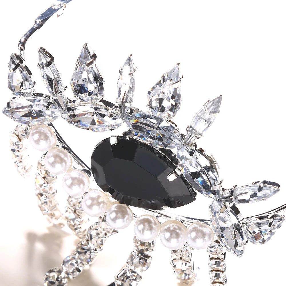Evil Eye Crystal Exaggerated Eyeglass & Tassel Face Jewelry