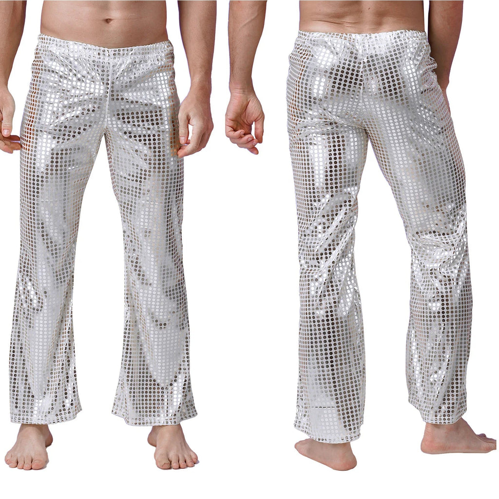 Men's Metallic Flare Pants | Jazz Dance | Shiny Finish