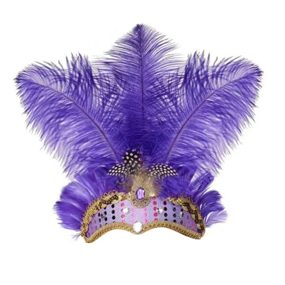 Showgirl Headpiece | Feather Fan Crown