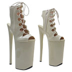 10-Inch Platform Boots with Lace-Up Front - Ankle Boots