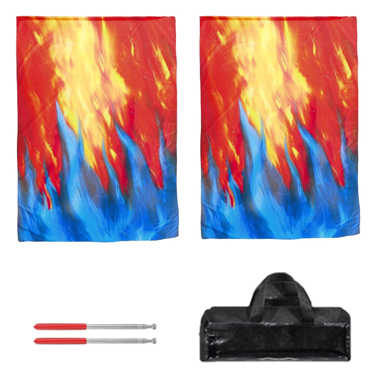 Worship Praise Flag Set | Angel Wing Semicircle | with Poles & Carry Bag