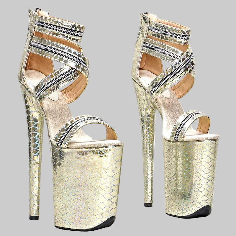 9-Inch Open Toe Platform Heels - Sexy Pole Dance Sandals