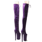 Matte Open-Toe Platform Pole Dance Boots – 9-Inch High Heel Stage Shoes