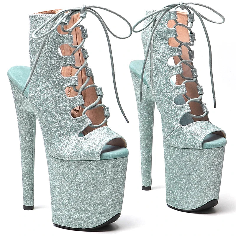 8-Inch Glitter Ankle Boots