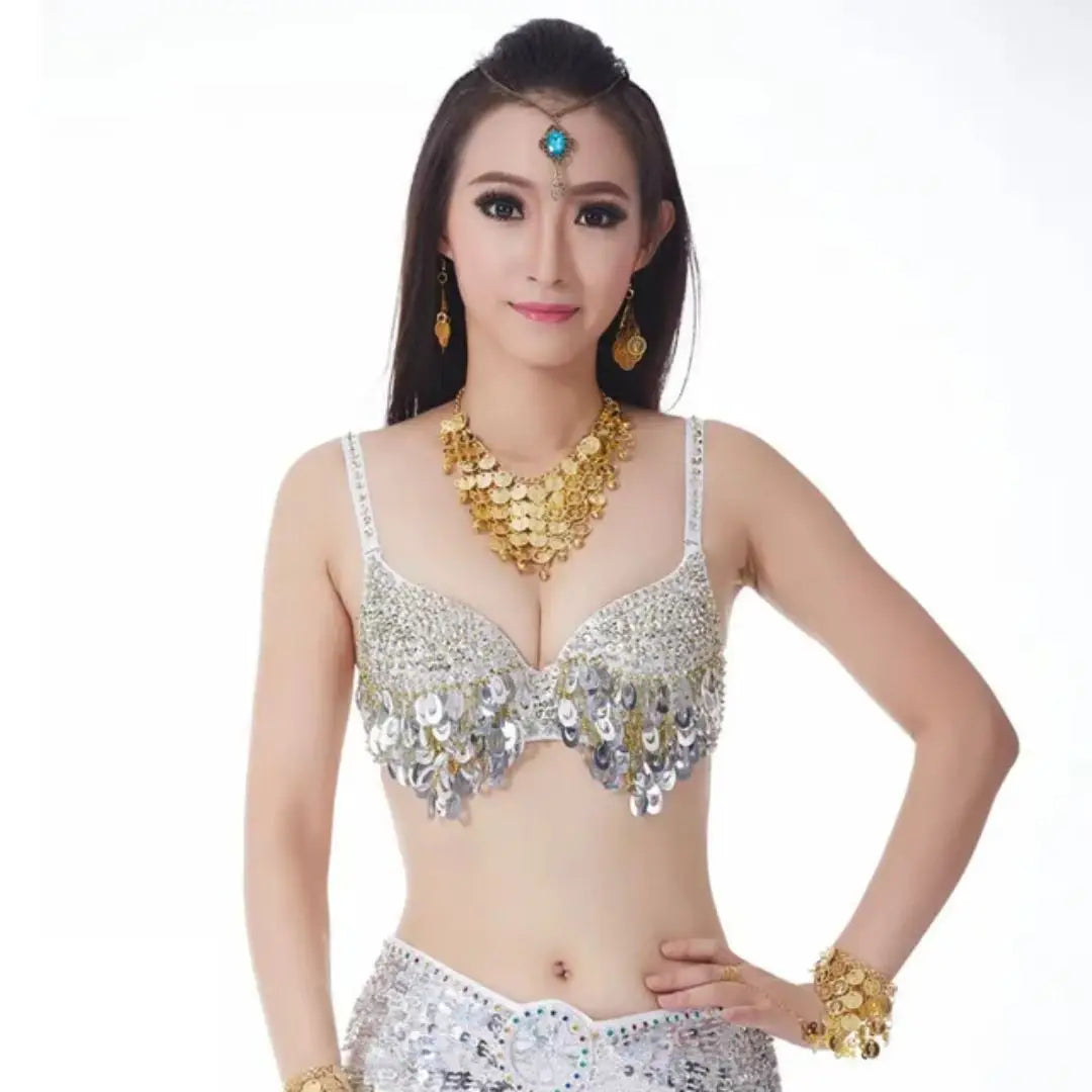 Sequin Beaded Coin Fringe Bra Top | Belly Dance & Festival | 9 Colours