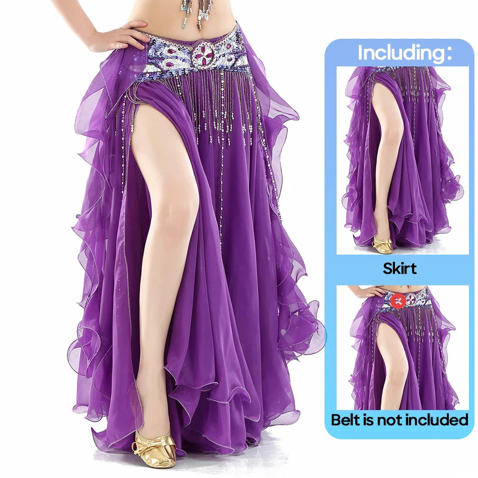 Belly Dance Skirt | Chiffon Double Slit