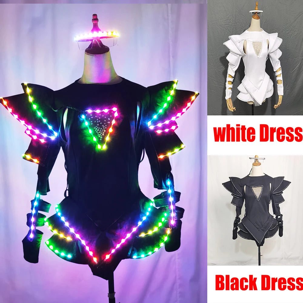 LED Light-Up Rave Dress | RGB Glow Jumpsuit | Festival Women