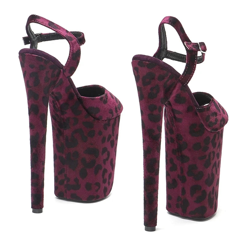23cm Leopard Platform Sandals - Fashion High Heel Dance Shoes