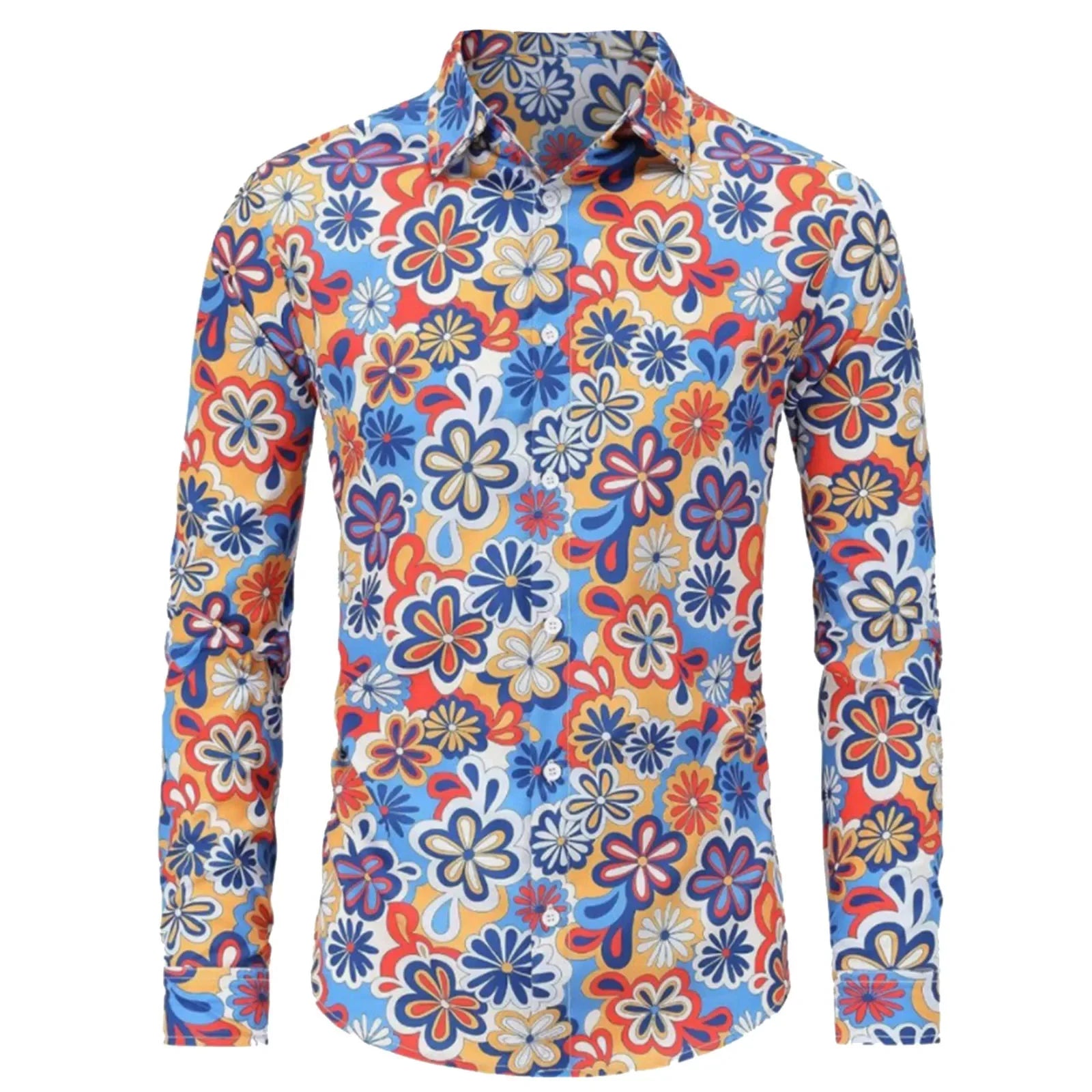 Men's Floral Disco Shirt | Long Sleeve | Button-Up