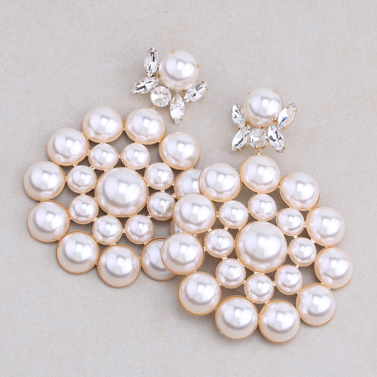 Faux Pearl Drop Earrings | Rhinestone Sparkle | Clip or Pin