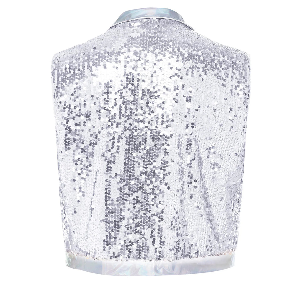 Men's Sequin Vest | Metallic Fringe