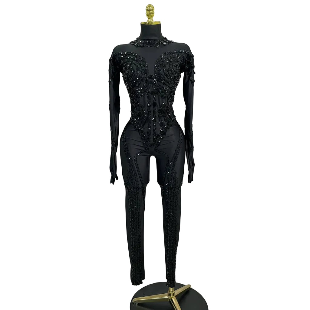 Mesh & Spandex Stage Jumpsuit | Slim Fit | S–XL