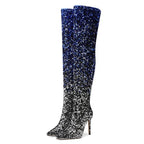 Gradient Sequin Over-the-Knee Boots | 11cm Heel