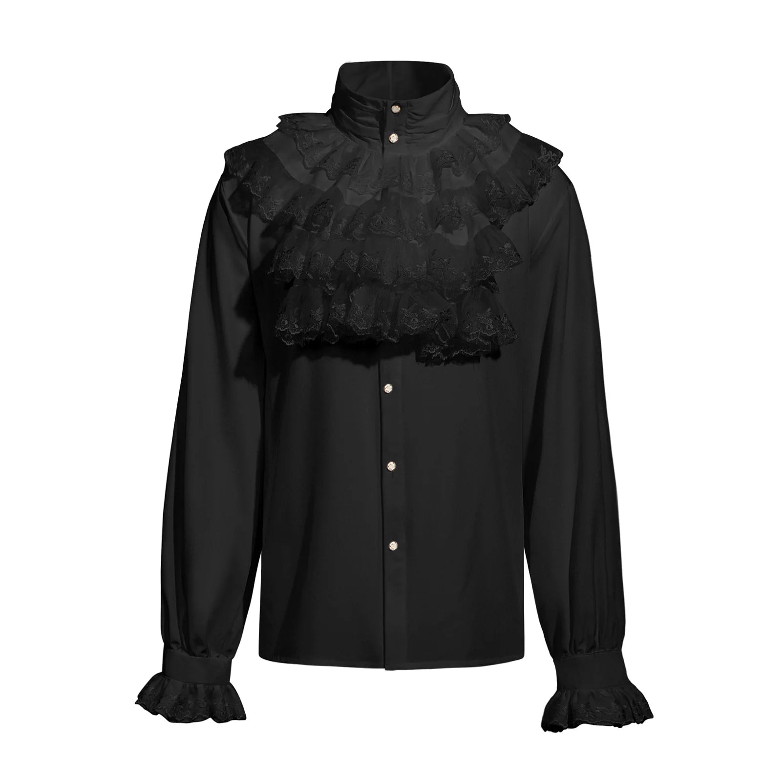 Victorian Ruffle Shirt | Stand Collar | Steampunk