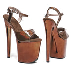 20CM Platform Sandals - Shiny 8 Inch High Heel Pole Dance Shoes