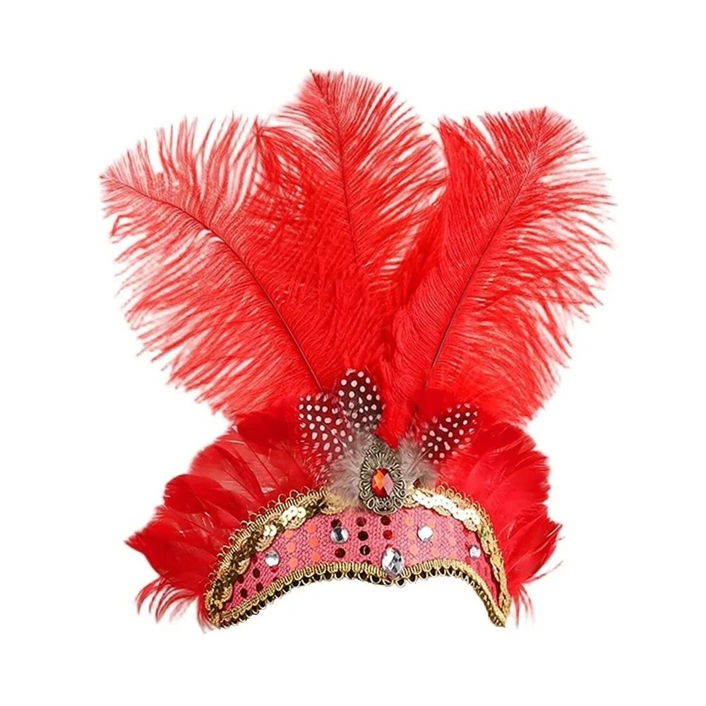 Showgirl Headpiece | Feather Fan Crown