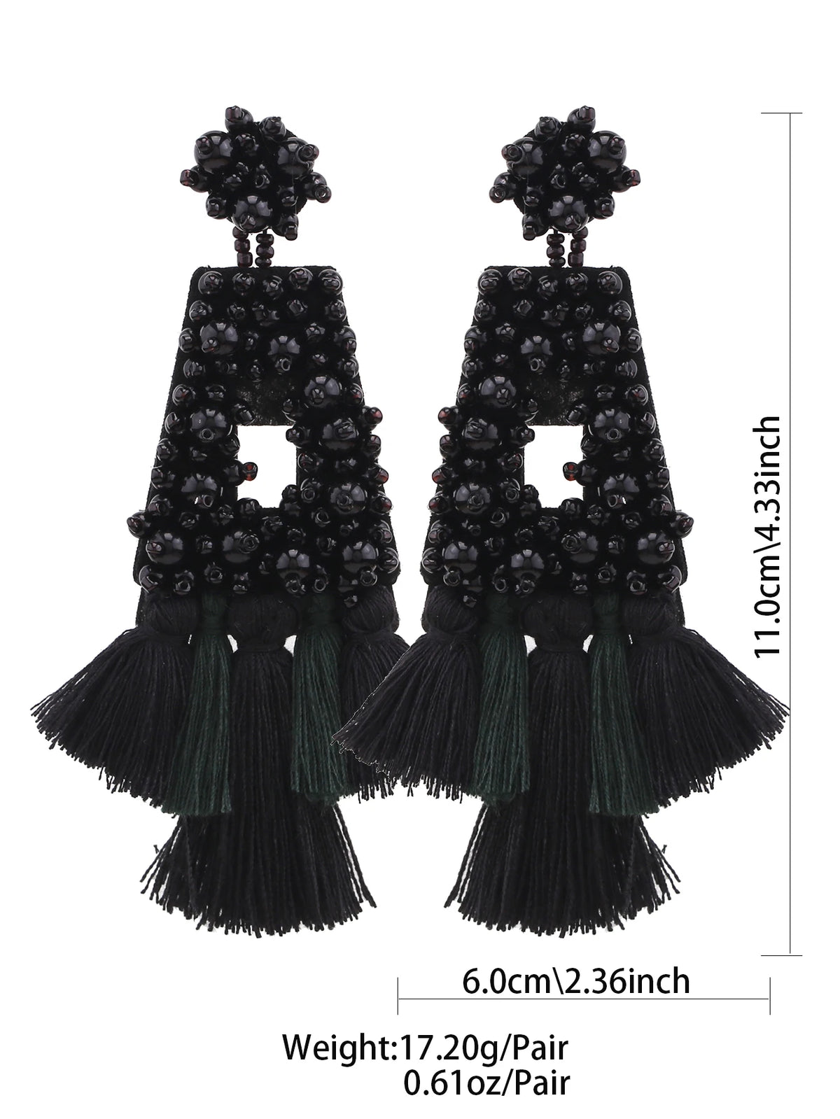 Geometric Glass Drop Earrings | Clip or Pin