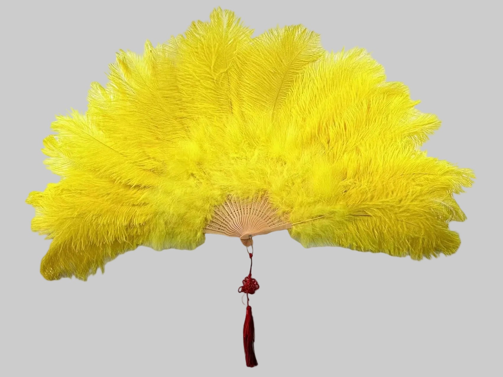 Feather Fan - Handcrafted Samba Carnival Performance Fan with Rhinestones