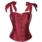 Satin Overbust Corset | Bow Straps | 10-Bone
