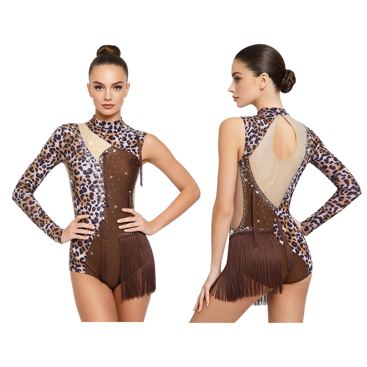 Prism Rhinestone Long-Sleeve Performance Leotard