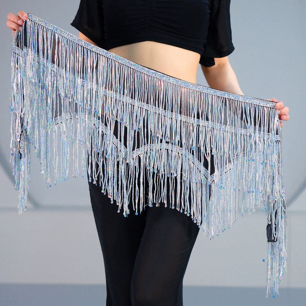 Fringe Shimmy Hip Scarf | Sequin Tassel Belt | Belly Dance