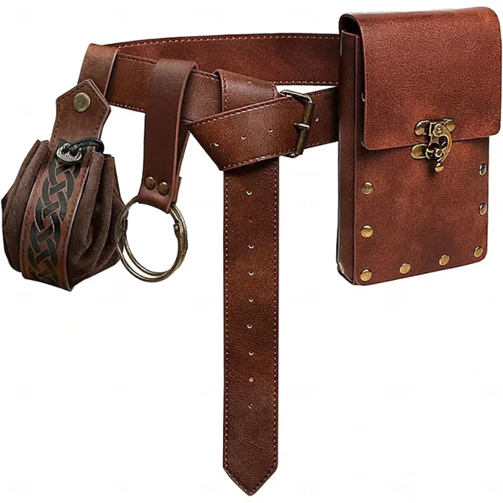 Medieval Utility Belt | Leather Pouches | Costume Set