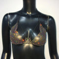 Fishnet Mesh Bikini Top - Backless Deep V-Neck Crop Top