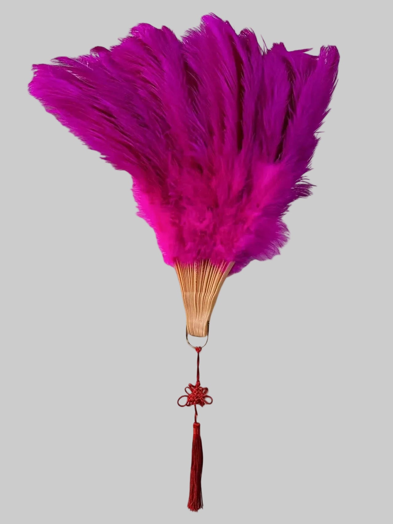 Feather Fan - Handcrafted Samba Carnival Performance Fan with Rhinestones