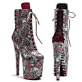 20cm Two-Color Mix Ankle Boots - Trendy Platform Dance Boots