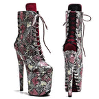 20cm Two-Color Mix Ankle Boots - Trendy Platform Dance Boots