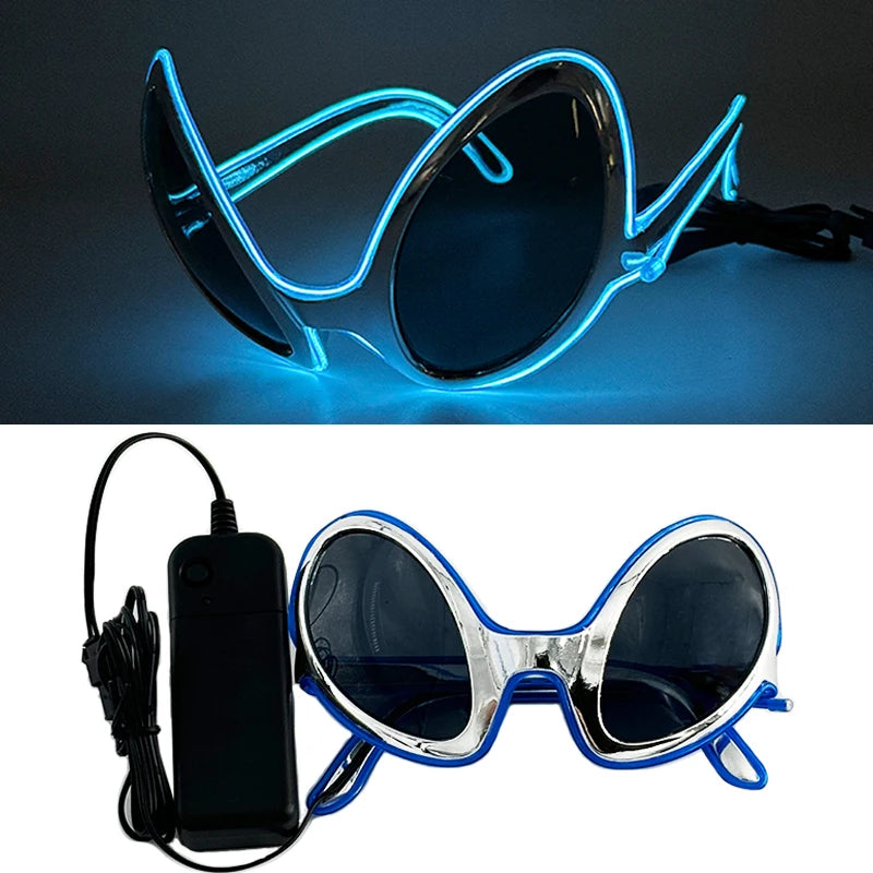 LED Light-Up Rave Glasses & Gloves | Cyberpunk Festival Eyewear