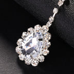 Rhinestone Water Drop Earrings | Silver or Gold