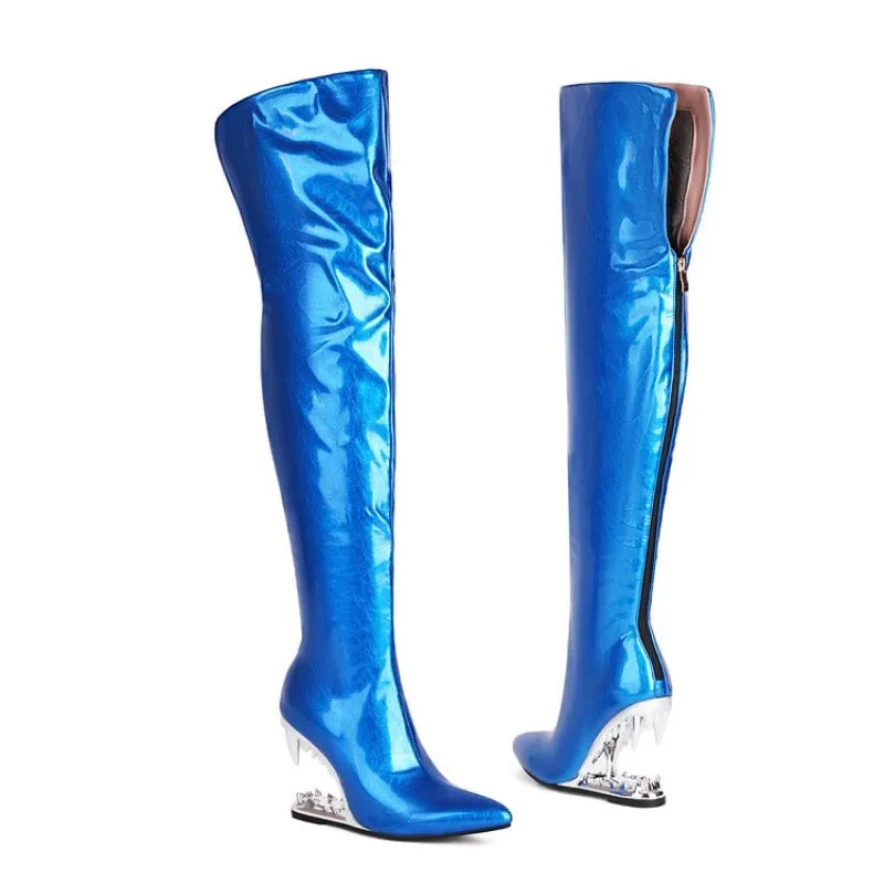 Tiger Heel Over-the-Knee Boots | 10.5cm Stage Heel