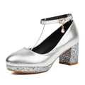 Ankle-Strap Pumps | Metallic Sparkle | 6cm