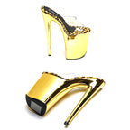 Clear Platform Open-Toe Slipper Heels - 9 Inch Pole Dance Sandals