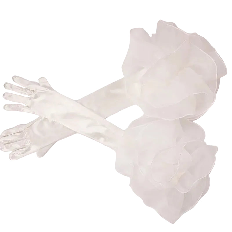 Satin Opera Gloves — Elbow Length | White, Red, Black, Wine Red