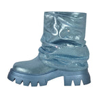 Rhinestone Fold-Over Mid-Calf Boots — Sizes 5 to 15
