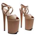 9-Inch Matte Platform Sandals - Peep Toe Exotic Dance Heels