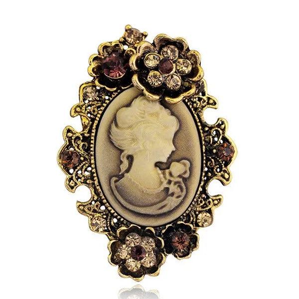 Victorian Cameo Portrait Brooch | Antique Gold & Silver | Vintage Pin