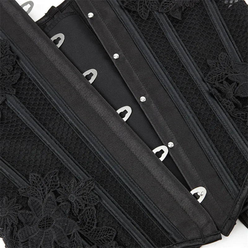 Mesh Underbust Corset | 16-Bone | Hollow Out | Plus Size