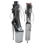 9-Inch Patent Platform Ankle Boots | Lace-Up
