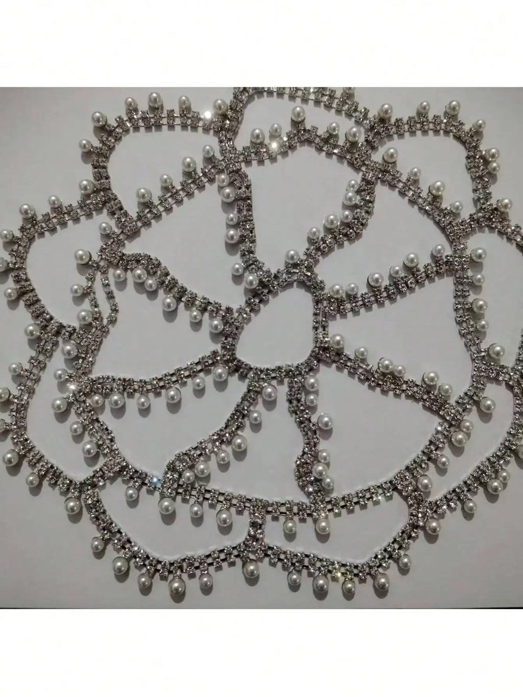Crystal Rhinestone Draped Hair Chain | Bridal Headpiece